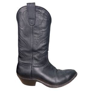 Vintage Stewart 1977 Men’s Black Leather Western Cowboy Boots Size US 11 D